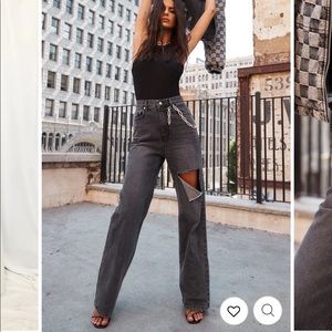 Brooklyn Black Slash Boyfriend Jeans 12th tribe size small